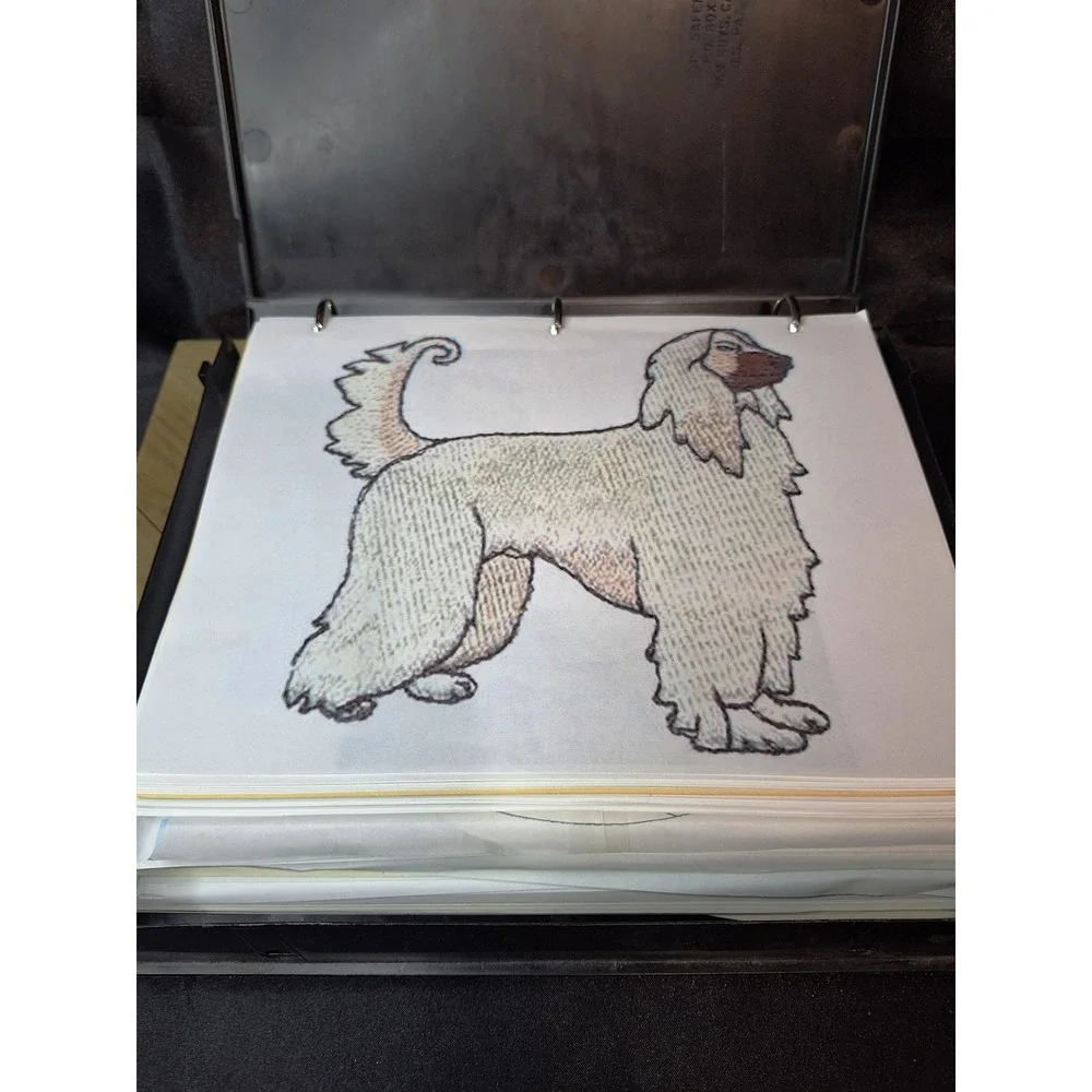 Vintage Dog Quilt & Stained Glass Pattern Collection Binder Afghan Poodle More